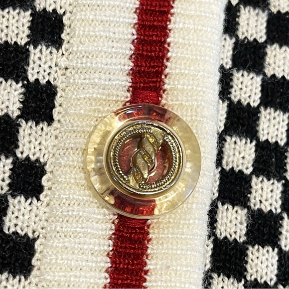 Vintage | Ami Knits | Checkered Button Front Knit Cardigan - Picture 7 of 8